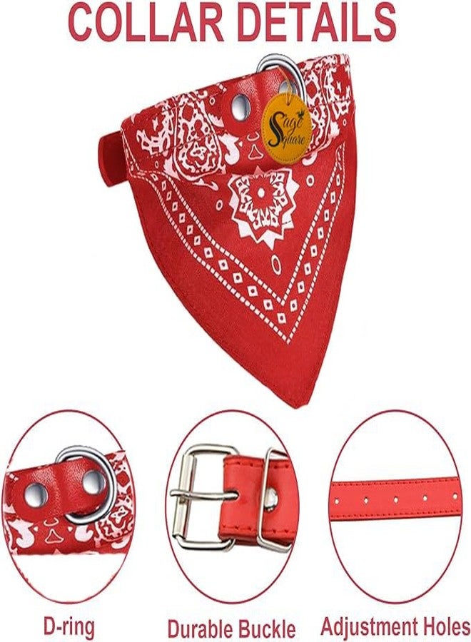 Sage Square Adjustable Scarf Cum Bandana Cum Neckerchief Collar for Dog/Cat/Puppy/Kitten + Red Harness Leash Set - Comfortable & Stylish Pet Walking Accessories for Dogs & Cats, Comfortable, Stylish - Image 5